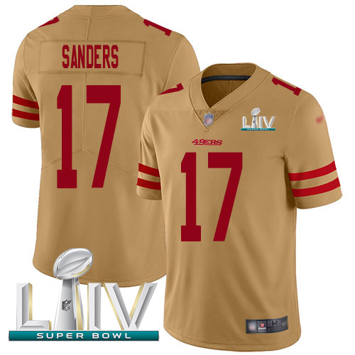 Nike San Francisco 49ers #17 Emmanuel Sanders Gold Super Bowl LIV 2020 Youth Stitched NFL Limited Inverted Legend J...