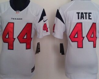 Nike Houston Texans #44 Ben Tate White Game Womens Jersey