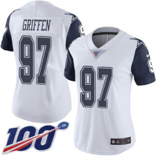 Nike Dallas Cowboys #97 Everson Griffen White Women’s Stitched NFL Limited Rush 100th Season Jersey