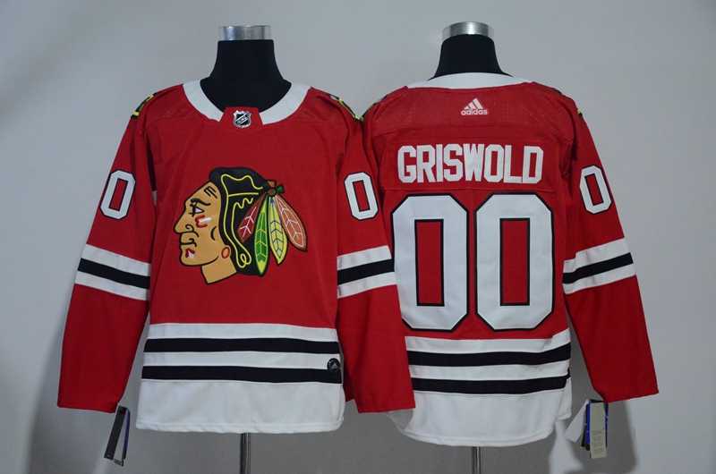 Chicago Blackhawks #00 Clark Griswold Red Adidas Stitched Jersey