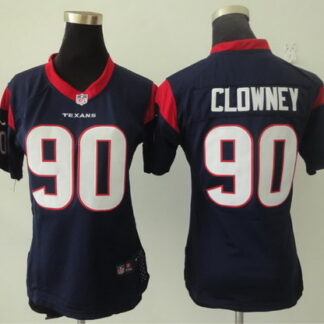 Nike Houston Texans #90 Jadeveon Clowney Blue Game Womens Jersey