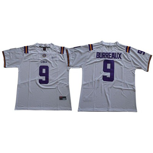 LSU Tigers #9 Joe Burrow White Limited “”Burreaux”” Stitched College Jersey