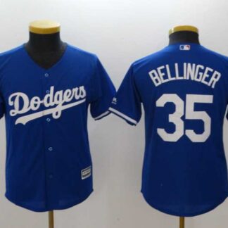 Youth Dodgers 35 Cody Bellinger Blue Cool Base Baseball Jerseys