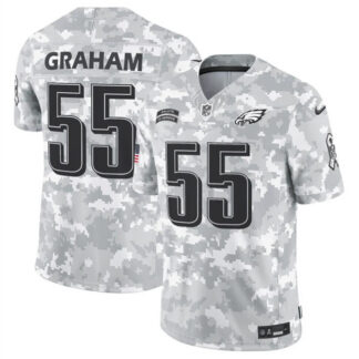 Men's Philadelphia Eagles #55 Brandon Graham 2024 F.U.S.E Arctic Camo Salute To Service Limited Stitched Football J...