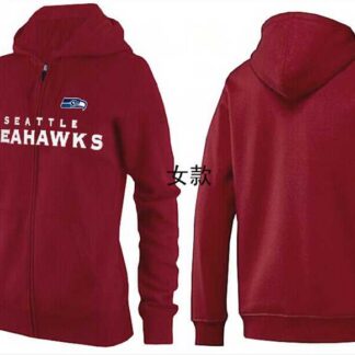 Womens Seattle Seahawks Team Logo 2015 Full Zip Hoodie-14
