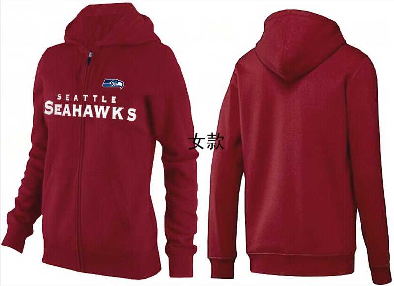 Womens Seattle Seahawks Team Logo 2015 Full Zip Hoodie-14