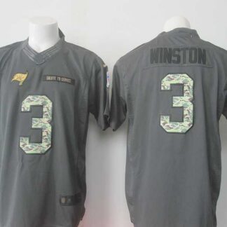 Nike Tampa Bay Buccaneers #3 Jameis Winston Anthracite Salute To Service Men's Stitched Limited Jersey