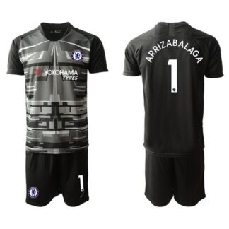 Chelsea #1 Arrizabalaga Black Goalkeeper Soccer Club Jersey
