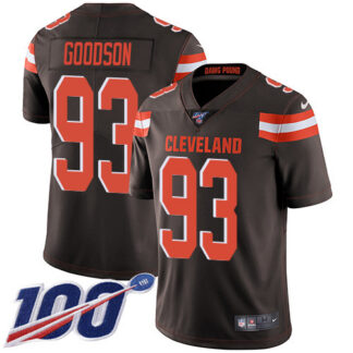 Nike Cleveland Browns #93 B.J. Goodson Brown Team Color Men’s Stitched NFL 100th Season Vapor Untouchable Limited J...