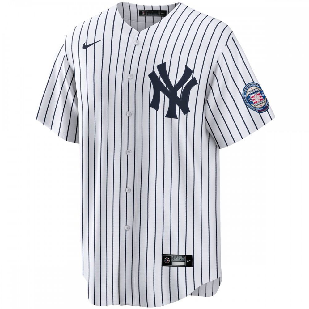 Derek Jeter New York Yankees Nike 2020 Hall of Fame Induction Home Replica Player Name Jersey - White/Navy - Image 2