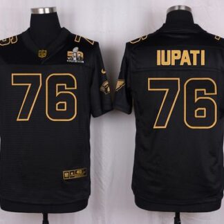 Nike Cardinals #76 Mike Iupati Pro Line Black Gold Collection Men's Stitched NFL Elite Jersey