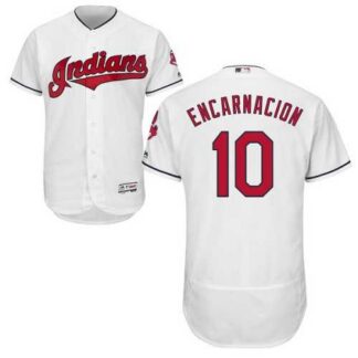 Cleveland Indians #10 Edwin Encarnacion White Flexbase Stitched Jersey DingZhi