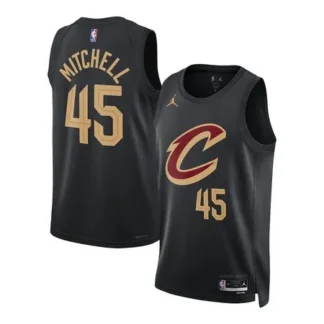 Youth Cleveland Cavaliers #45 Donovan Mitchell Black Swingman Statement Edition Jersey