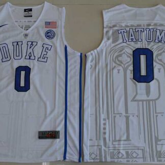 Duke Blue Devils #0 Jayson Tatum White College Basketball Jersey