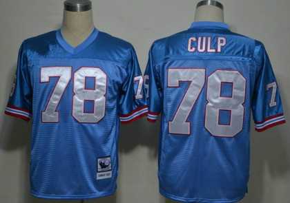 Men's Houston Oilers #78 Cuyley Culp Light Blue Throwback Stitched Football Jersey