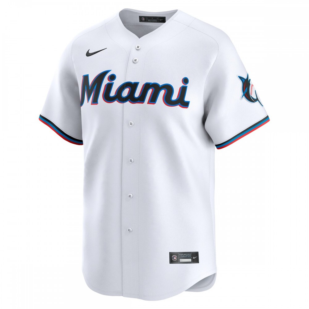 Jake Burger Miami Marlins Nike Home Limited Player Jersey - White - Image 2