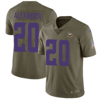 Nike Minnesota Vikings #20 Mackensie Alexander Olive Men’s Stitched NFL Limited 2017 Salute to Service Jersey