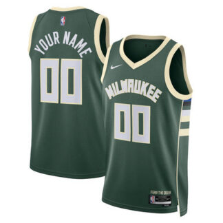 Women's Milwaukee Bucks Nike Green Swingman Icon Edition Custom Jersey