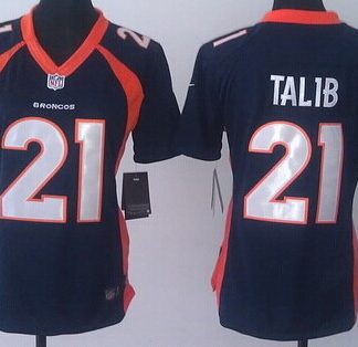 Nike Denver Broncos #21 Aqib Talib 2013 Blue Limited Womens Jersey