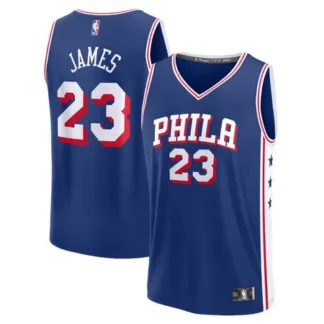 Men's Philadelphia 76ers #23 LeBron James Royal Fast Break Icon Edition Jersey