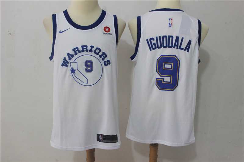 Nike Golden State Warriors #9 Andre Iguodala White Throwback Swingman Stitched NBA Jersey