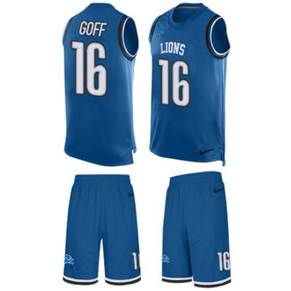 Detroit Lions #16 Jared Goff Blue Team Color Men’s Stitched NFL Limited Tank Top Suit Jersey