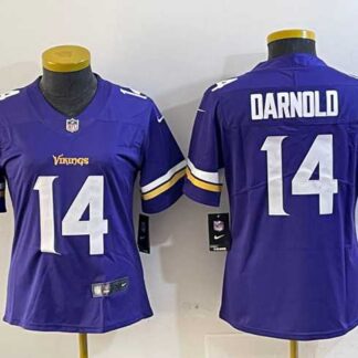 Women's Minnesota Vikings 14 Sam Darnold Purple Vapor Untouchable Limited Stitched Jersey