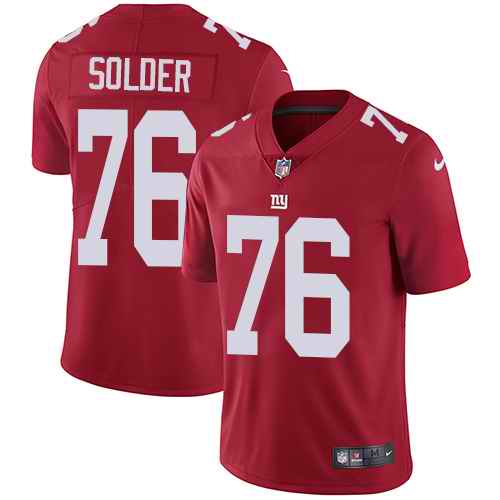 Nike Men & Women & Youth Giants 76 Nate Solder Red Alternate NFL Vapor Untouchable Limited Jersey
