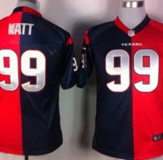 Nike Houston Texans #99 J.J. Watt Blue/Red Two Tone Kids Jersey