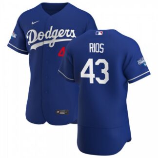 Los Angeles Dodgers #43 Edwin Rios Men’s Nike Royal Alternate 2020 World Series Champions Authentic Player MLB Jersey