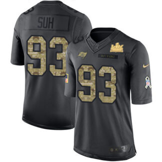 Nike Tampa Bay Buccaneers #93 Ndamukong Suh Black Youth Super Bowl LV Champions Patch Stitched NFL Limited 2016 Sal...