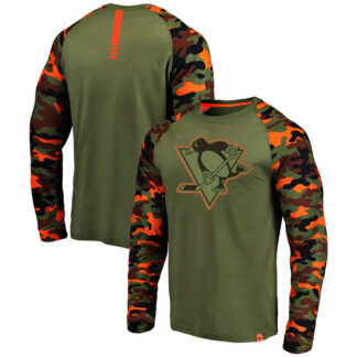 Pittsburgh Penguins Fanatics Branded OliveCamo Recon Long Sleeve Raglan T-Shirt