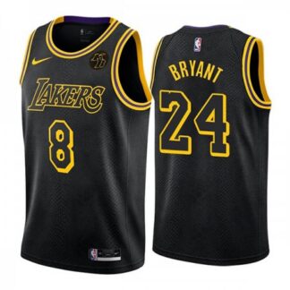 Youth Los Angeles Lakers Front #8 Back #24 Kobe Bryant Black Stitched NBA Jersey
