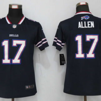 Women Nike Buffalo Bills 17 Allen Vapor Untouchable Nike Navy Inverted Limited Jersey
