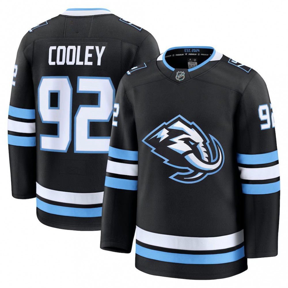 Men's Utah Mammoth Logan Cooley Black Home Premium Player Jersey