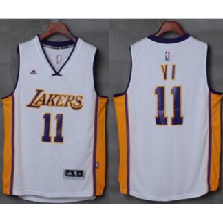 Lakers #11 Yi Jianlian White Stitched NBA Jersey