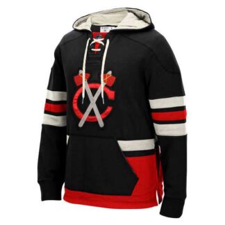 Chicago Blackhawks Blank (No Name & Number) Black CCM Throwback Stitched NHL Pullover Hoodie WanKe