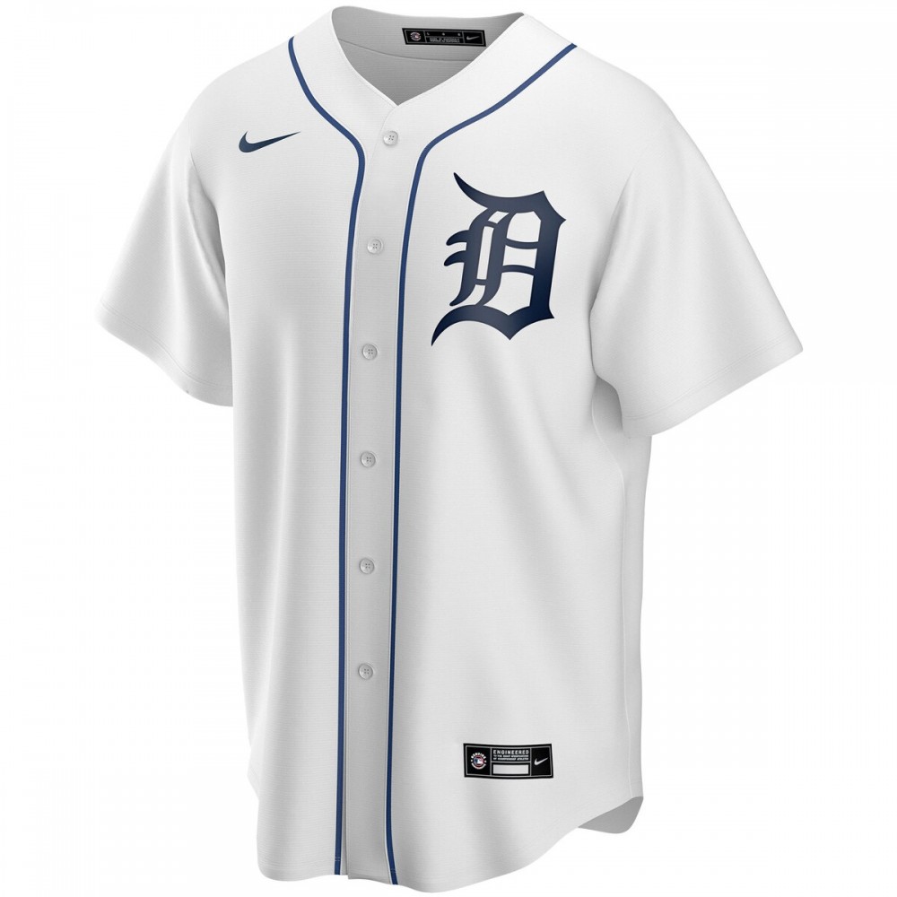 Detroit Tigers Nike Home Replica Custom Jersey - White - Image 2