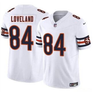 Men's Chicago Bears #84 Colston Loveland White 2025 Draft F.U.S.E. Vapor Untouchable Limited Stitched Football Jersey