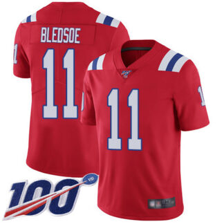 Nike New England Patriots #11 Drew Bledsoe Red Alternate Men’s Stitched NFL 100th Season Vapor Limited Jersey