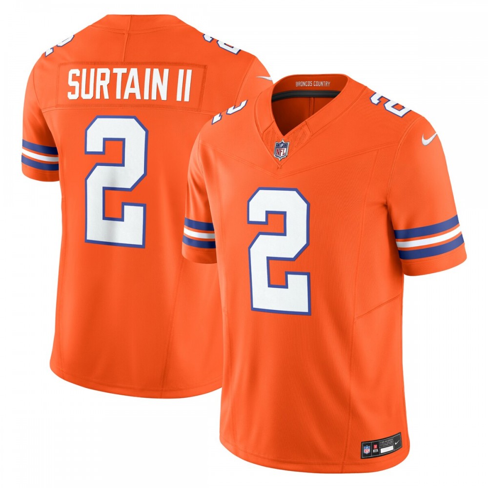 Patrick Surtain II Denver Broncos Nike Alternate Mile High Collection 1977 Throwback Vapor F.U.S.E. Limited Jersey...