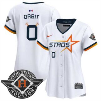 Women's Houston Astros #0 Orbit White 2025 City Connect Limited Stitched Jersey Dzhi