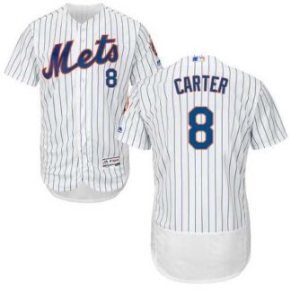 New York Mets #8 Gary Carter White Flexbase Stitched Jersey DingZhi