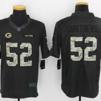Nike Green Bay Packers #52 Clay Matthews Anthracite Salute To Service Men's Stitched Limited Jersey