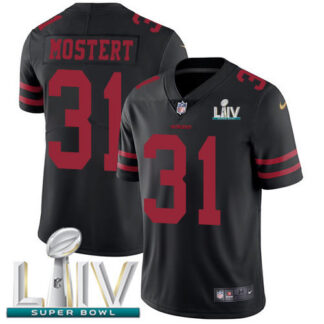 Nike San Francisco 49ers #31 Raheem Mostert Black Super Bowl LIV 2020 Alternate Men’s Stitched NFL Vapor Untouchabl...