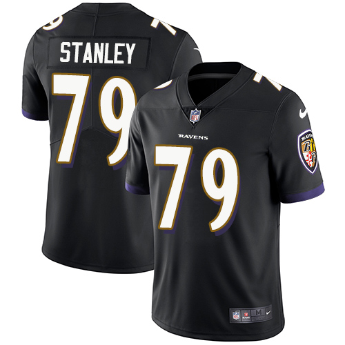 Nike Baltimore Ravens #79 Ronnie Stanley Black Alternate Men’s Stitched NFL Vapor Untouchable Limited Jersey