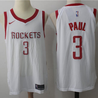 Men's Houston Rockets #3 Chris Paul New White 2017-2018 Nike Swingman Stitched NBA Jersey
