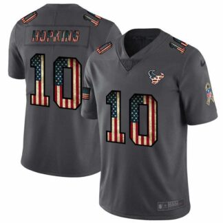 Nike Texans 10 DeAndre Hopkins 2019 Salute To Service USA Flag Fashion Limited Jersey Dyin