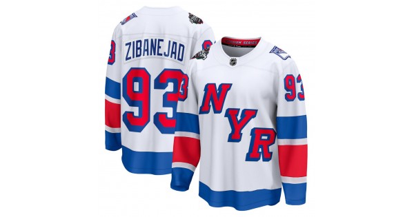 Men's New York Rangers Mika Zibanejad White 2024 NHL Stadium Series Breakaway Premium Jersey - Image 2
