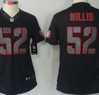 Nike San Francisco 49ers #52 Patrick Willis Black Impact Limited Womens Jersey